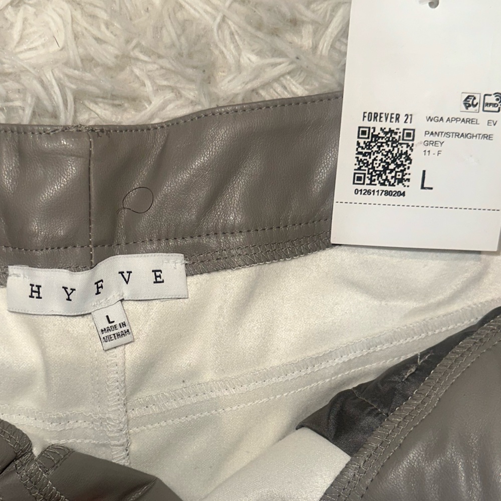Forever 21 Light Gray Faux Leather pants